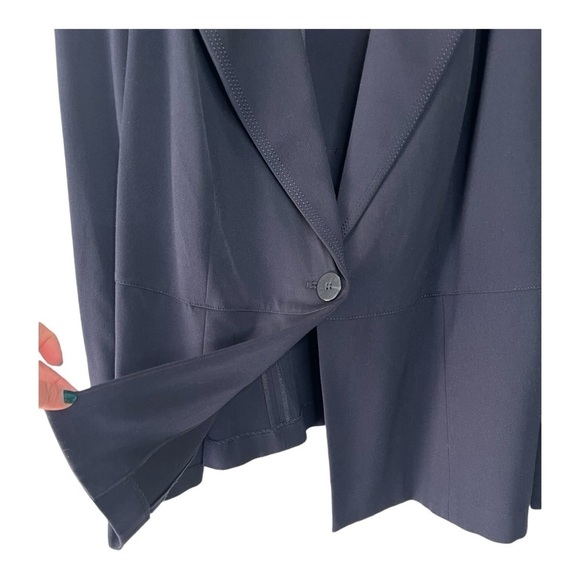 Lane Bryant Navy Blue One Button Closure Sharp Shoulder Blazer Jacket 26/28 - Picture 2 of 13